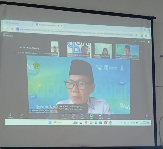 Siap Berkompetisi! Guru MTsN 3 Kota Padang Ikuti Koordinasi OMI 2026 via Zoom Meeting