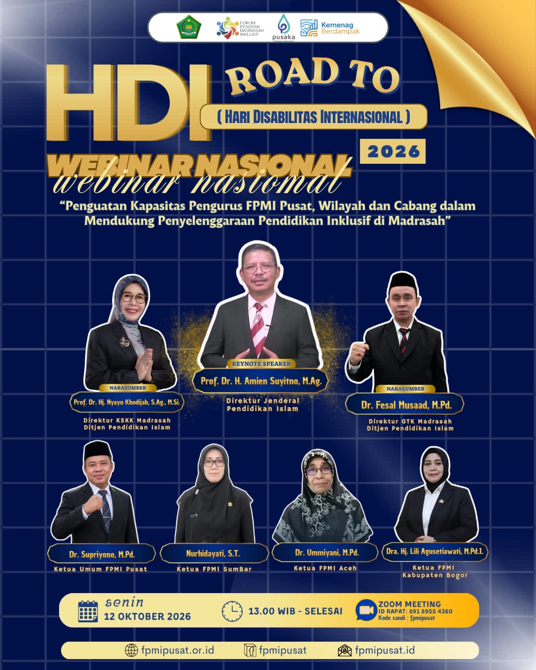 Kepala MTsN 3 Kota Padang Sekaligus Ketua FPMI Provinsi Sumatera Barat Jadi Narasumber Webinar Nasional Road to HDI 2026